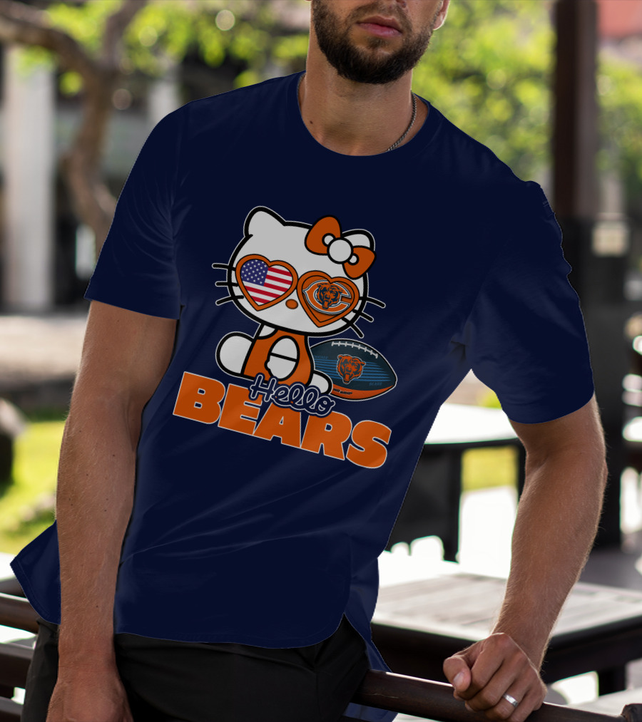 Hello Bears Hellokitty Chicago Bears Football T-Shirt