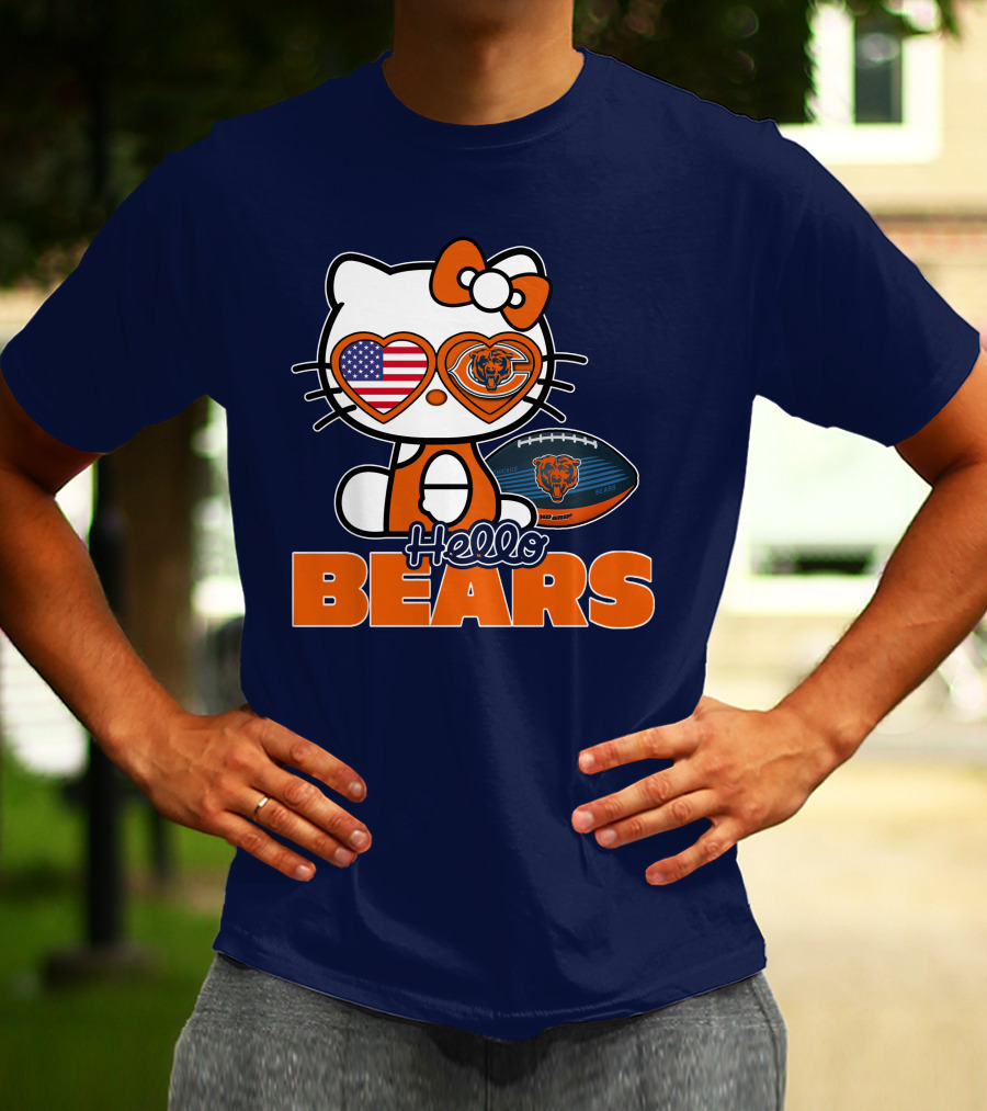 Hello Bears Hellokitty Chicago Bears Football T-Shirt