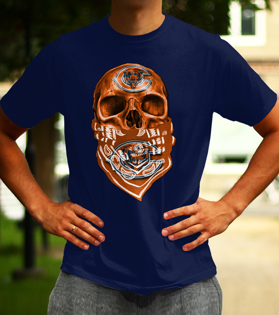 Skull Chicago Bears Bandana T-Shirt