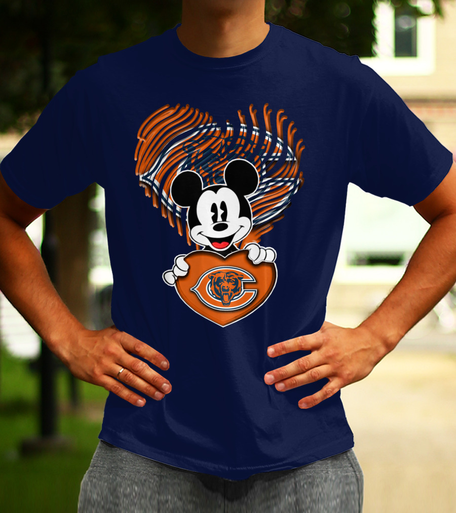Mick Chicago Bears Heart Logo Fan T-Shirt