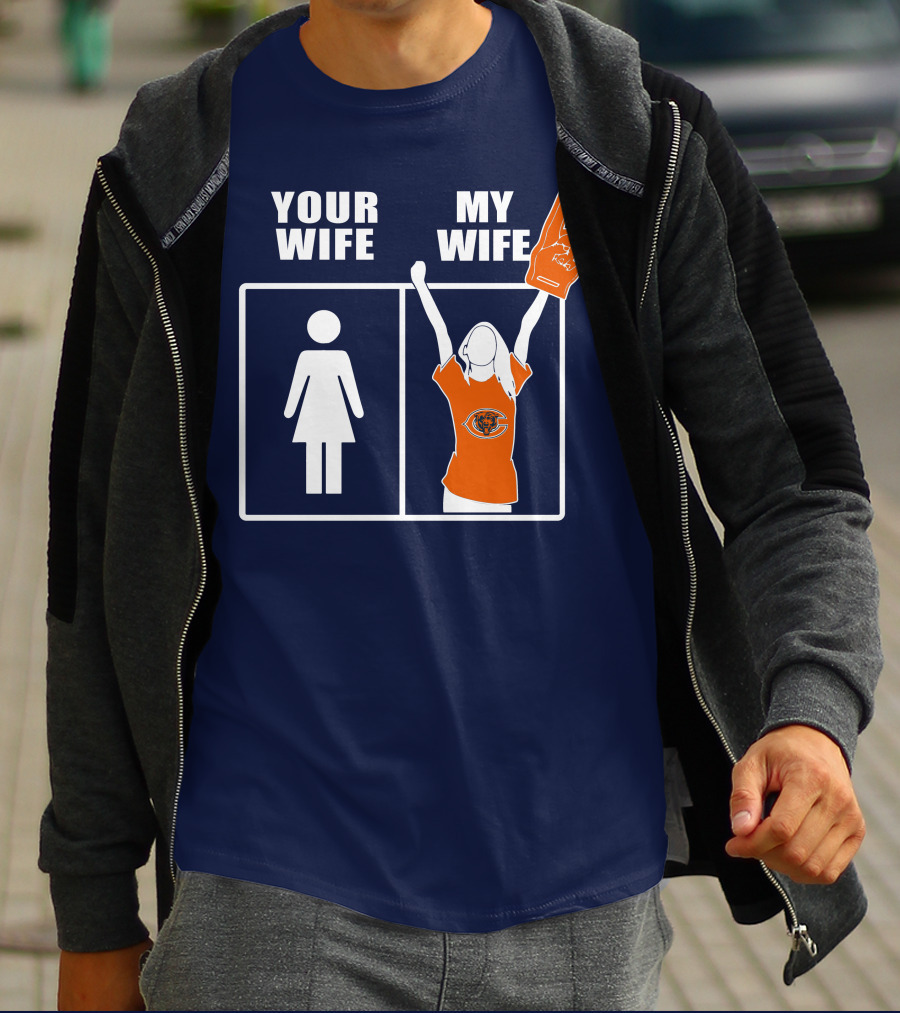 Your Wife My Wife Chicago Bears Fan Foam Finger T-Shirt
