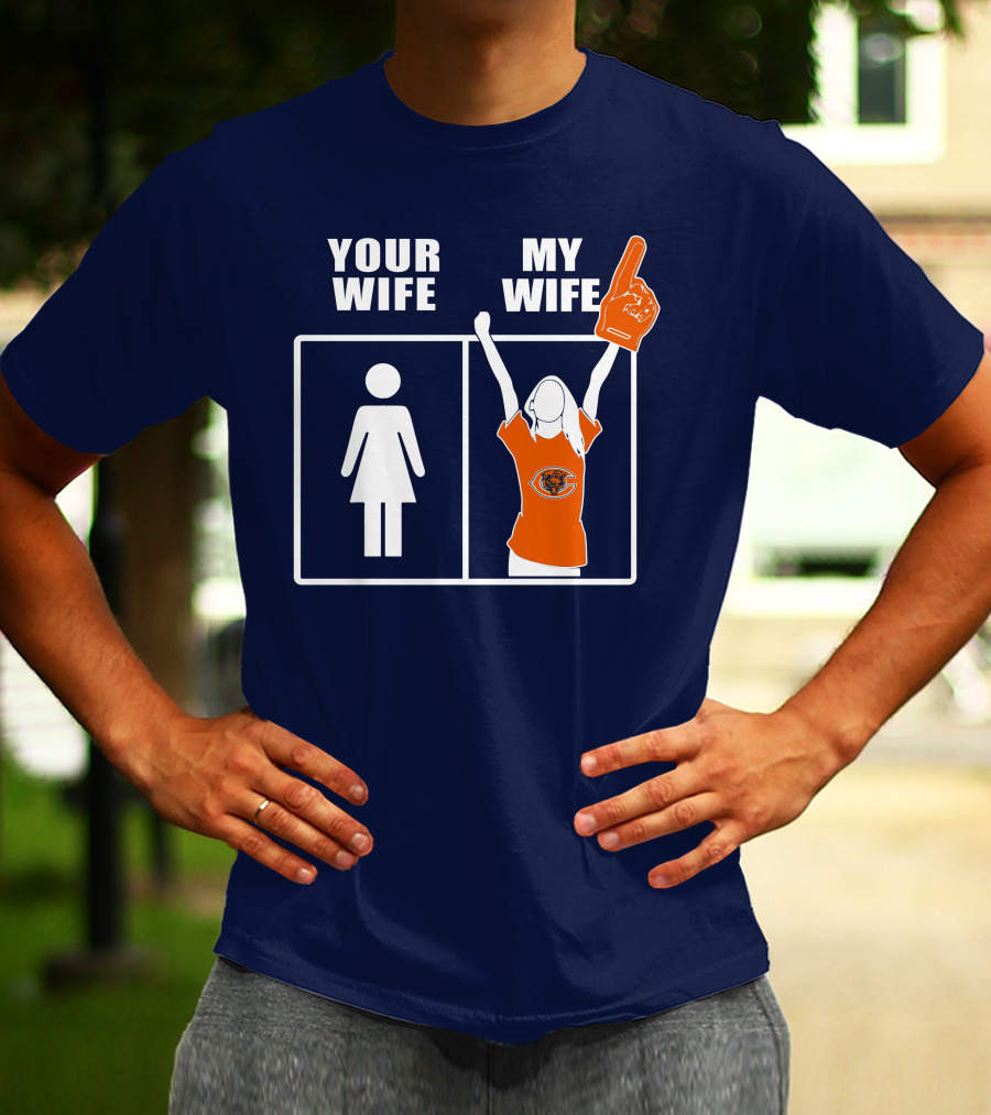 Your Wife My Wife Chicago Bears Fan Foam Finger T-Shirt