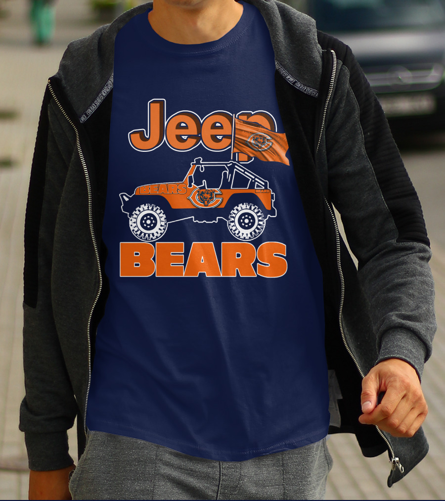 Jeep Chicago Bears Off-Road Enthusiast Fan Gear T-Shirt