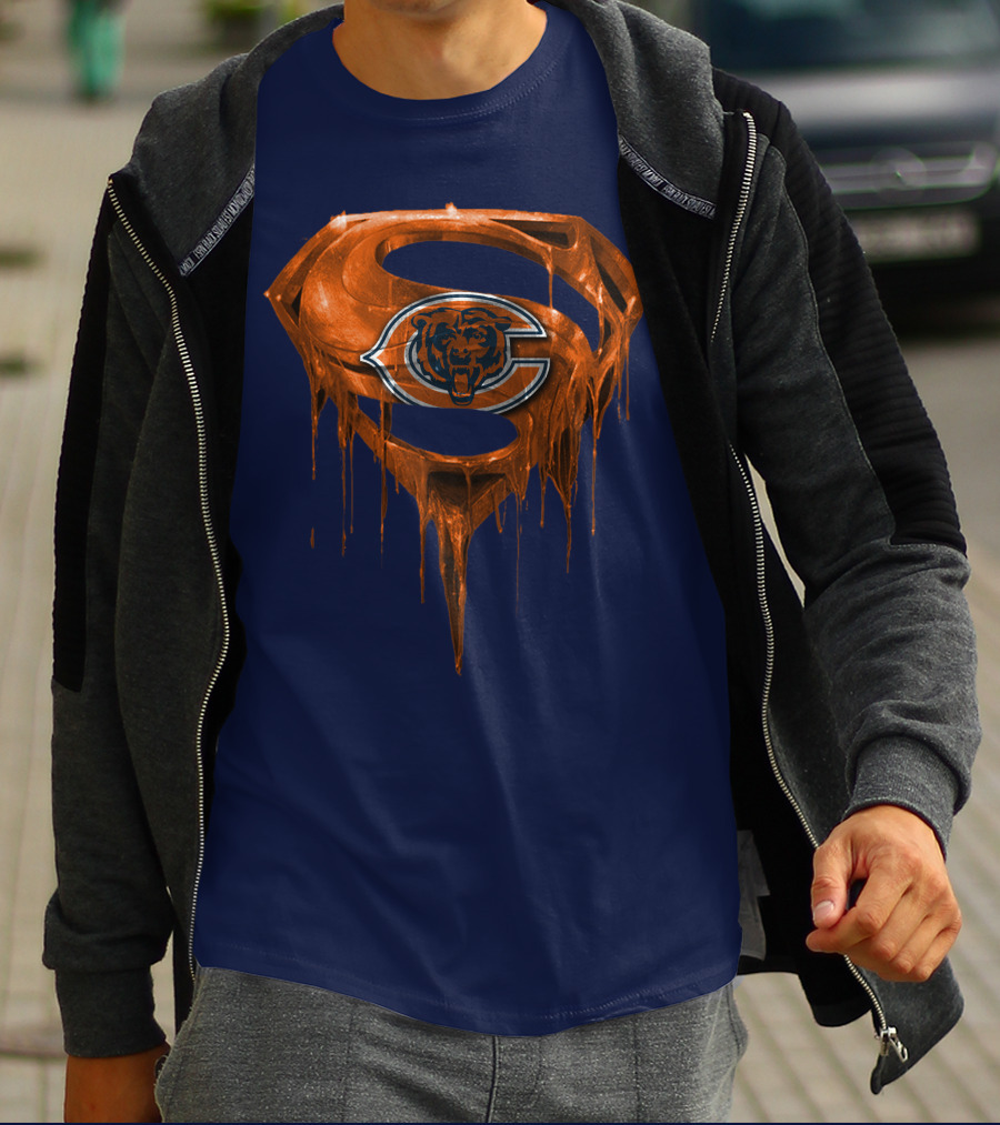 Superman Chicago Bears Logo Combination T-Shirt