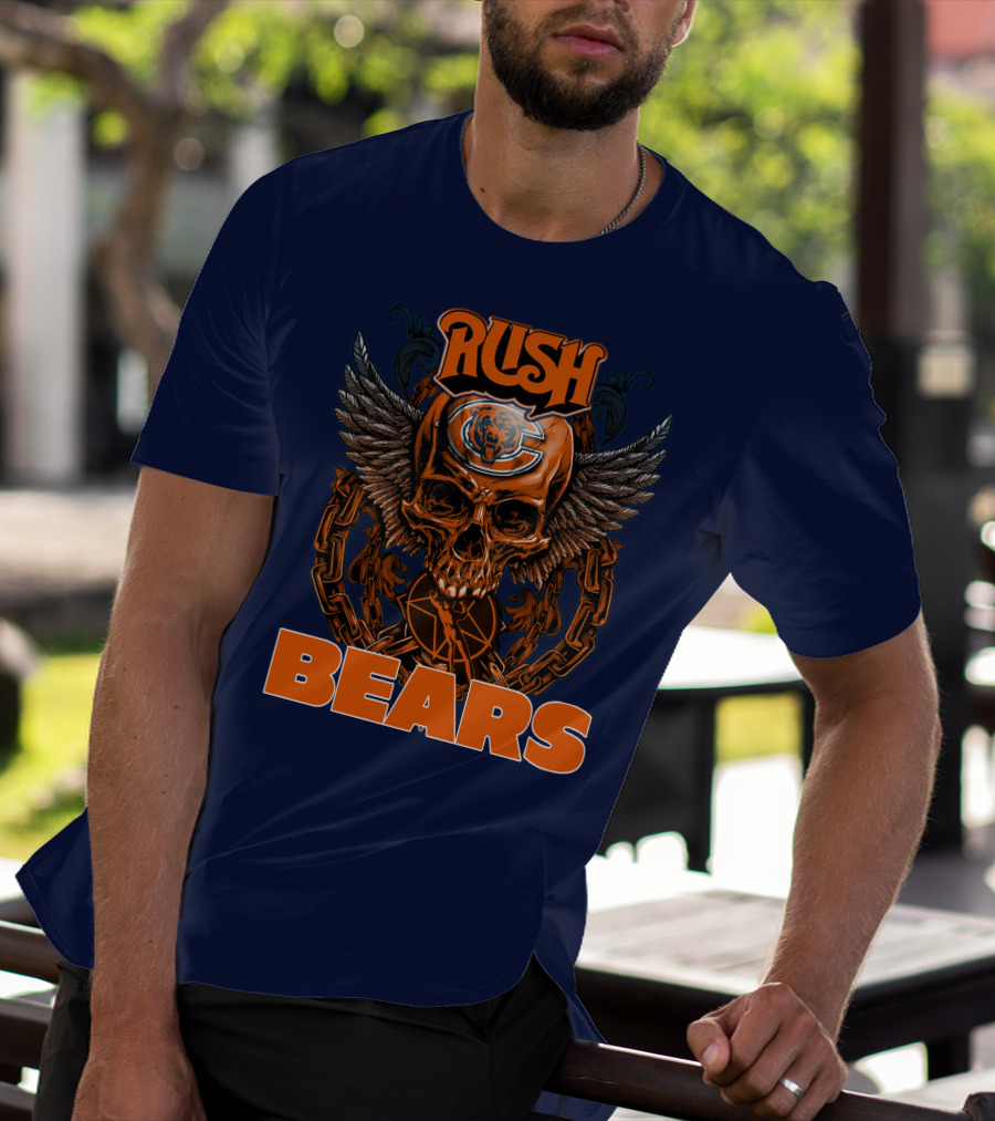 Rush Chicago Bears Skull Wings Chain T-Shirt