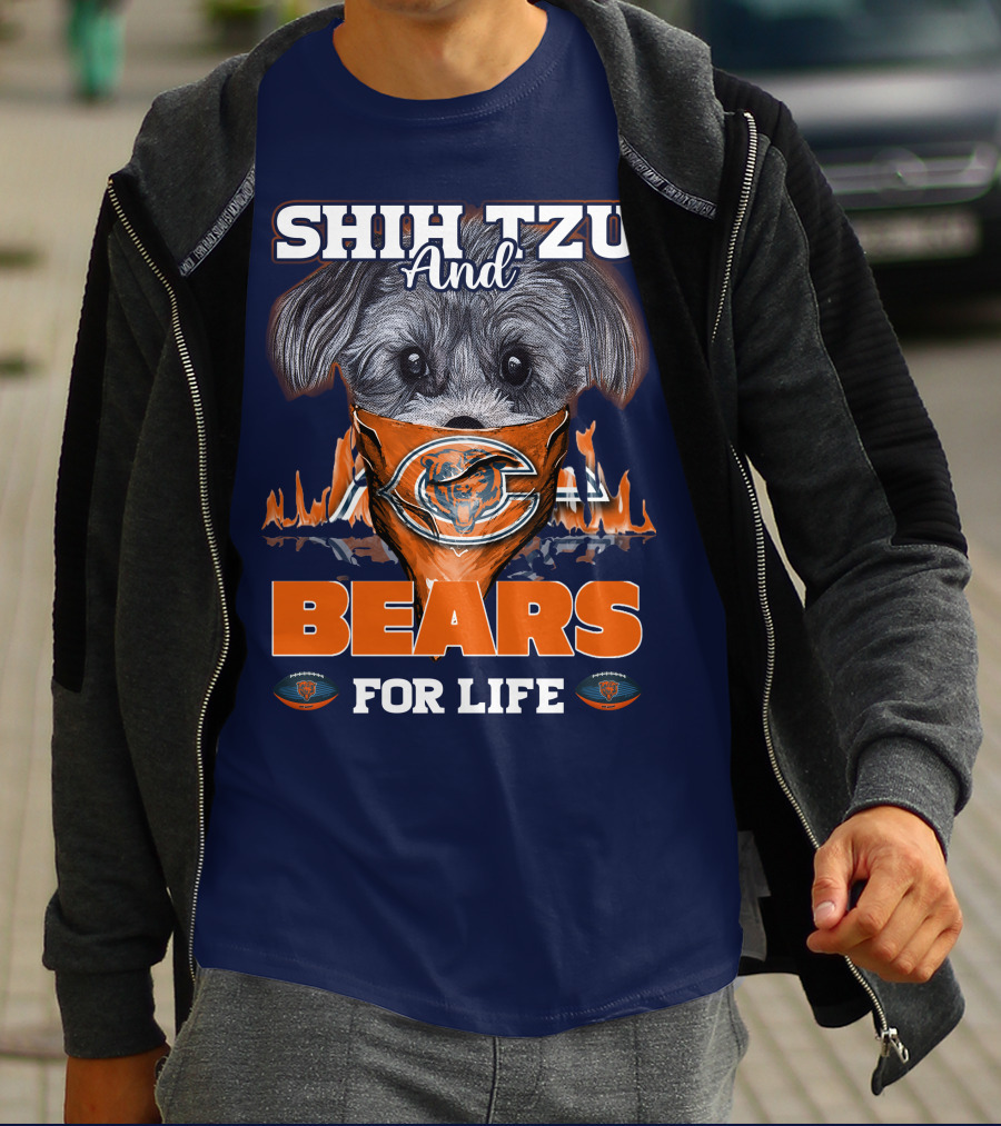 SHIH TZU AND BEARS FOR LIFE CHICAGO BEARS T-Shirt