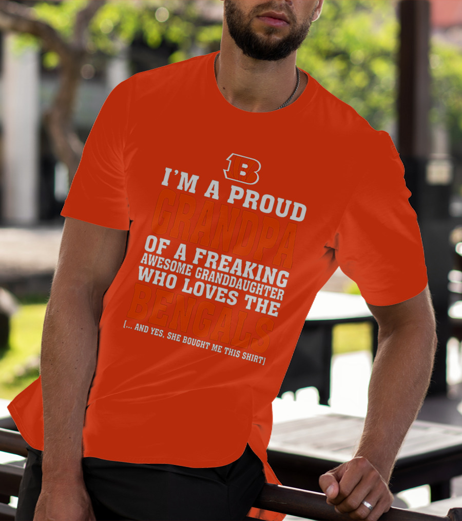 Cincinnati Bengals Proud Grandpa Of Awesome Granddaughter T-Shirt