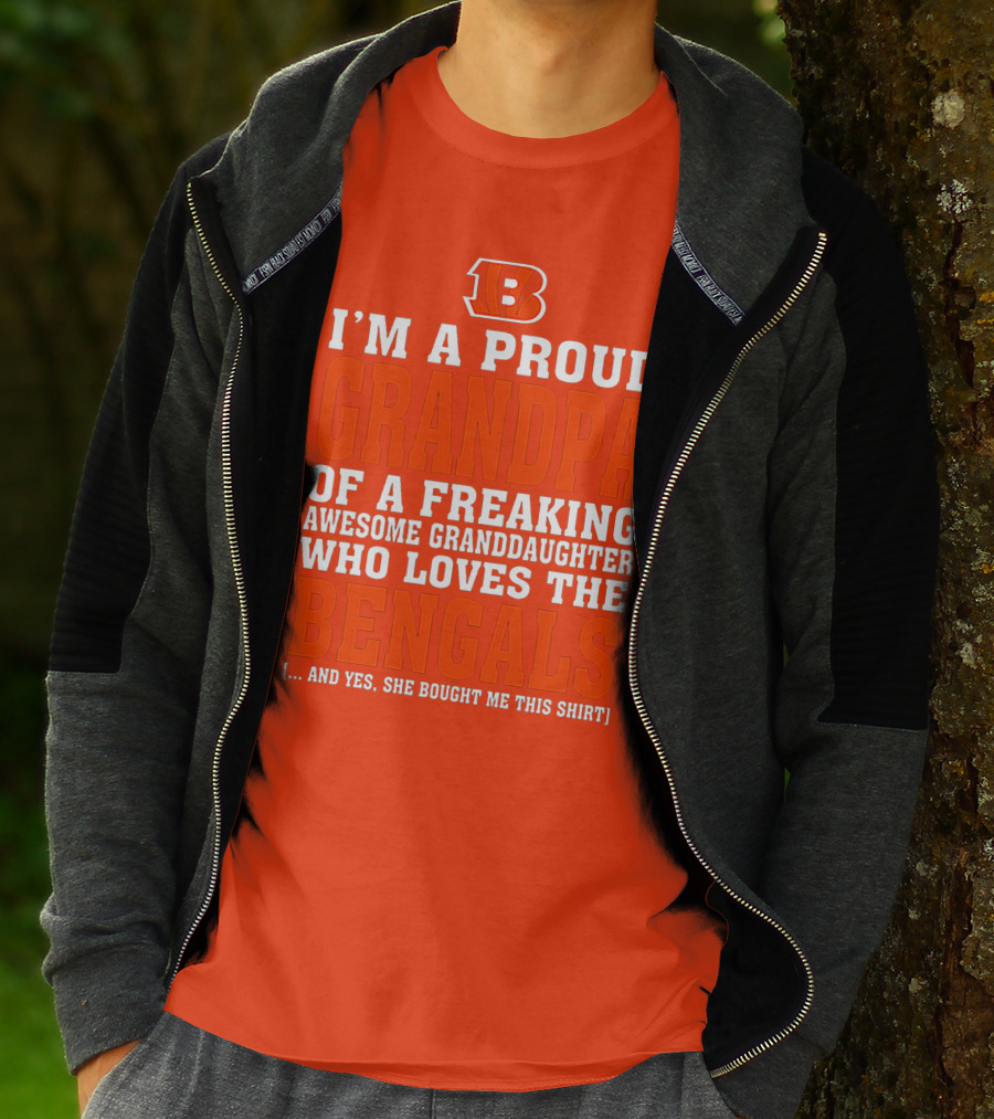 Cincinnati Bengals Proud Grandpa Of Awesome Granddaughter T-Shirt