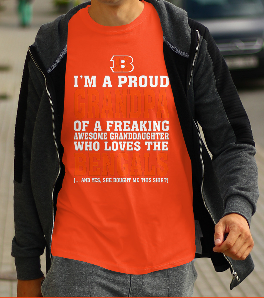 Cincinnati Bengals Proud Grandpa Of Awesome Granddaughter T-Shirt