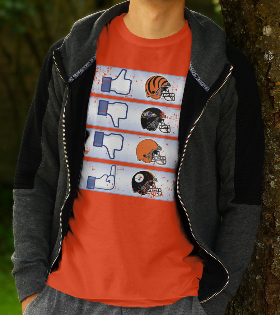 Cincinnati Bengals Like Cleveland Browns Baltimore Ravens Dislike Steelers T-Shirt