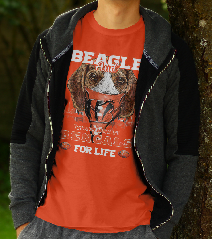 Beagle And Cincinnati Bengals For Life T-Shirt