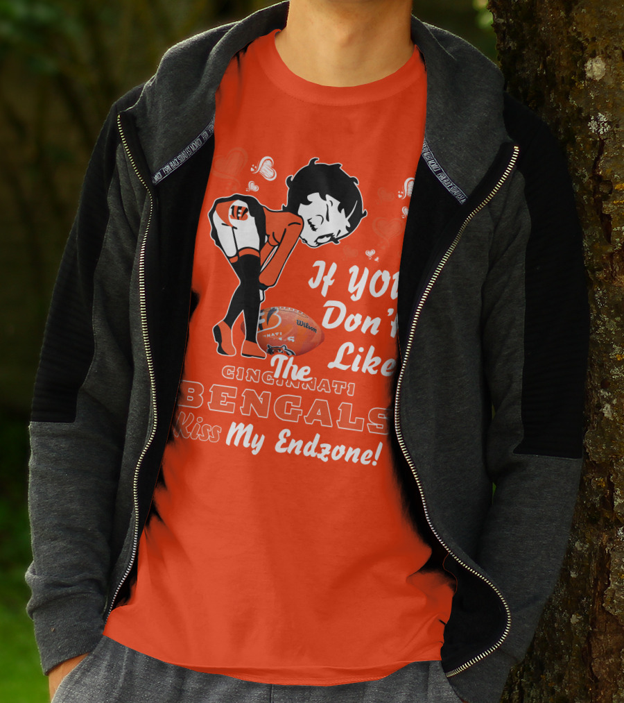 Betty Boop Cincinnati Bengals If You Don't Like The Bengals Kiss My Endzone T-Shirt