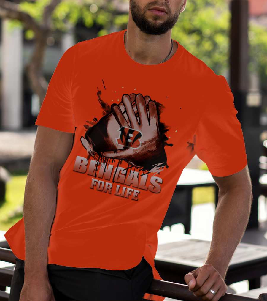 Cincinnati Bengals For Life Hands T-Shirt