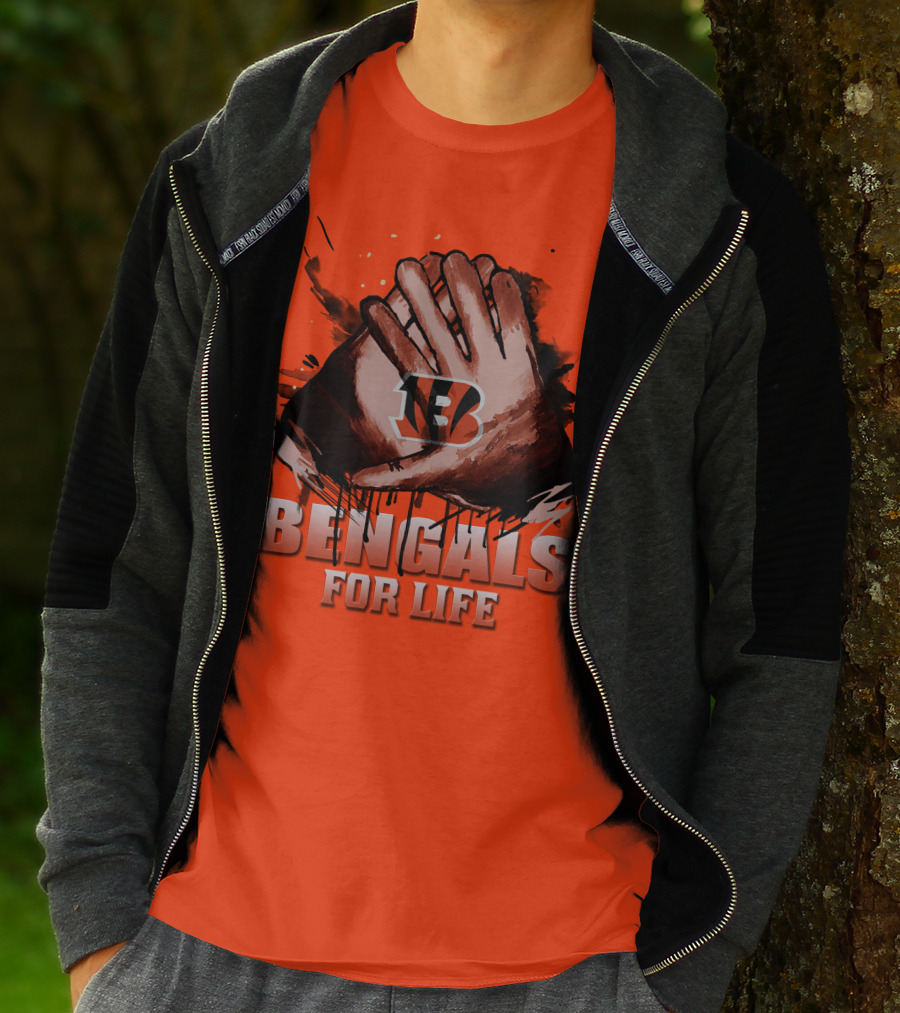 Cincinnati Bengals For Life Hands T-Shirt