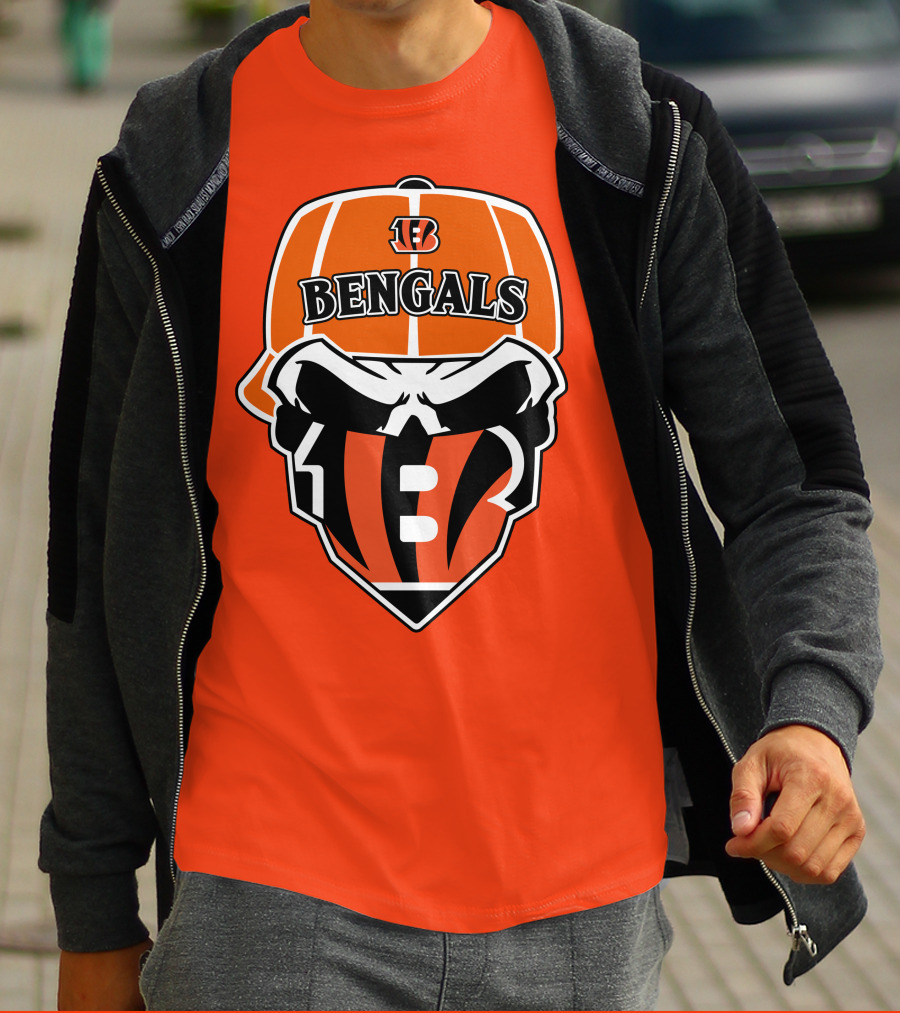 Cincinnati Bengals 37 Nfl Skull Cap T-Shirt