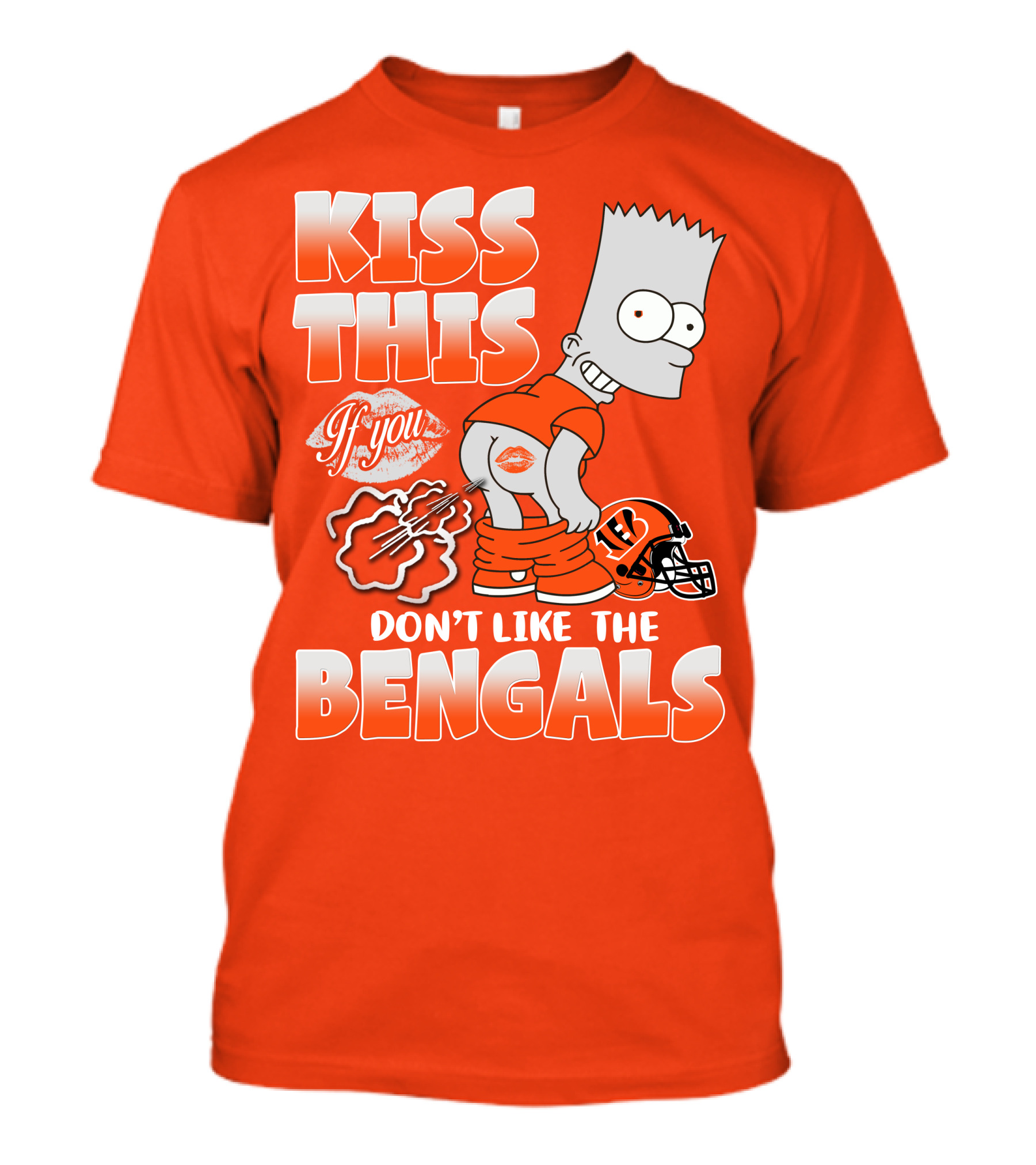 Bart Simpson Kiss This If You Don't Like The Bengals T-Shirt