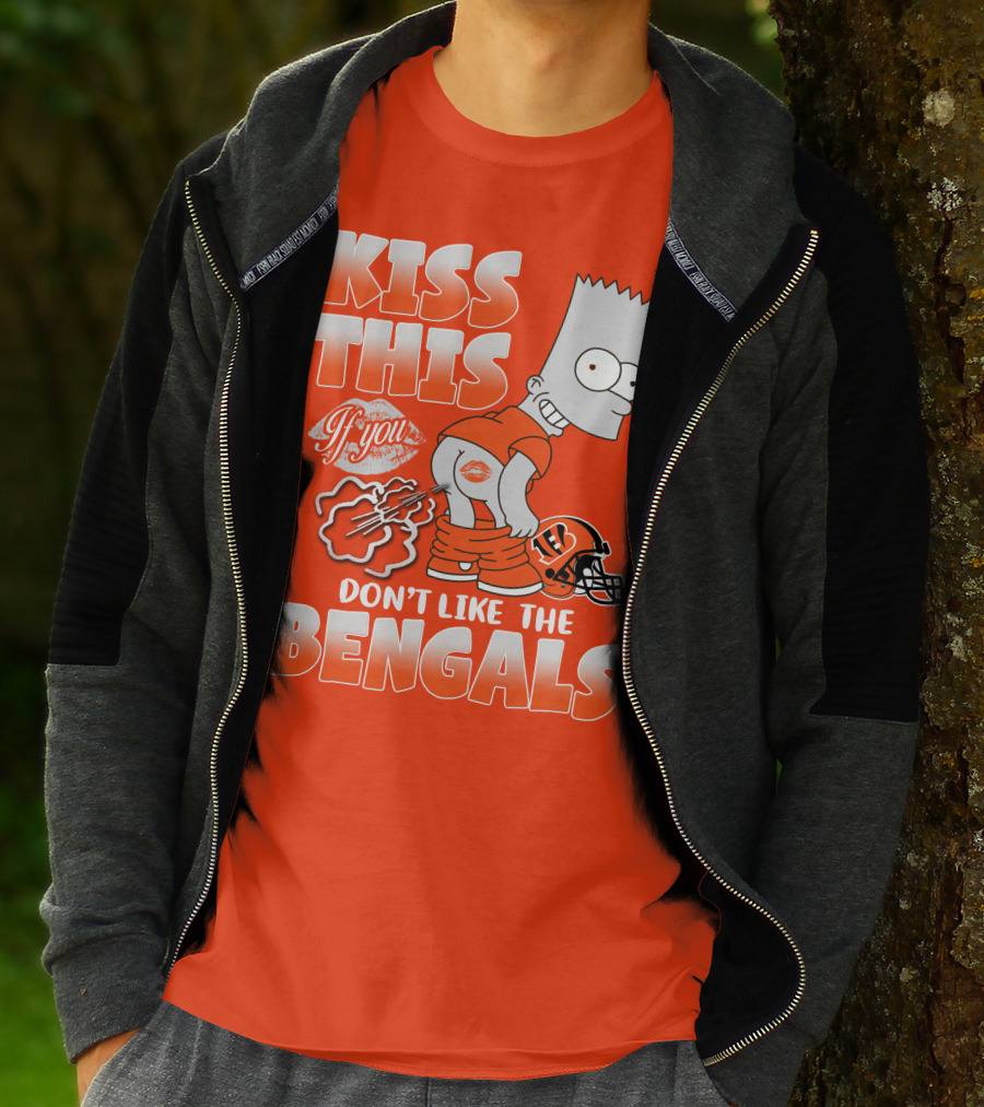 Bart Simpson Kiss This If You Don't Like The Bengals T-Shirt