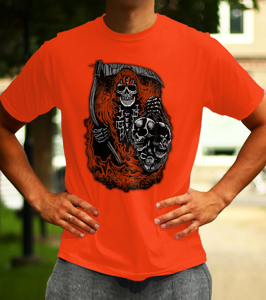 Cincinnati Bengals Reaper Skull T-Shirt
