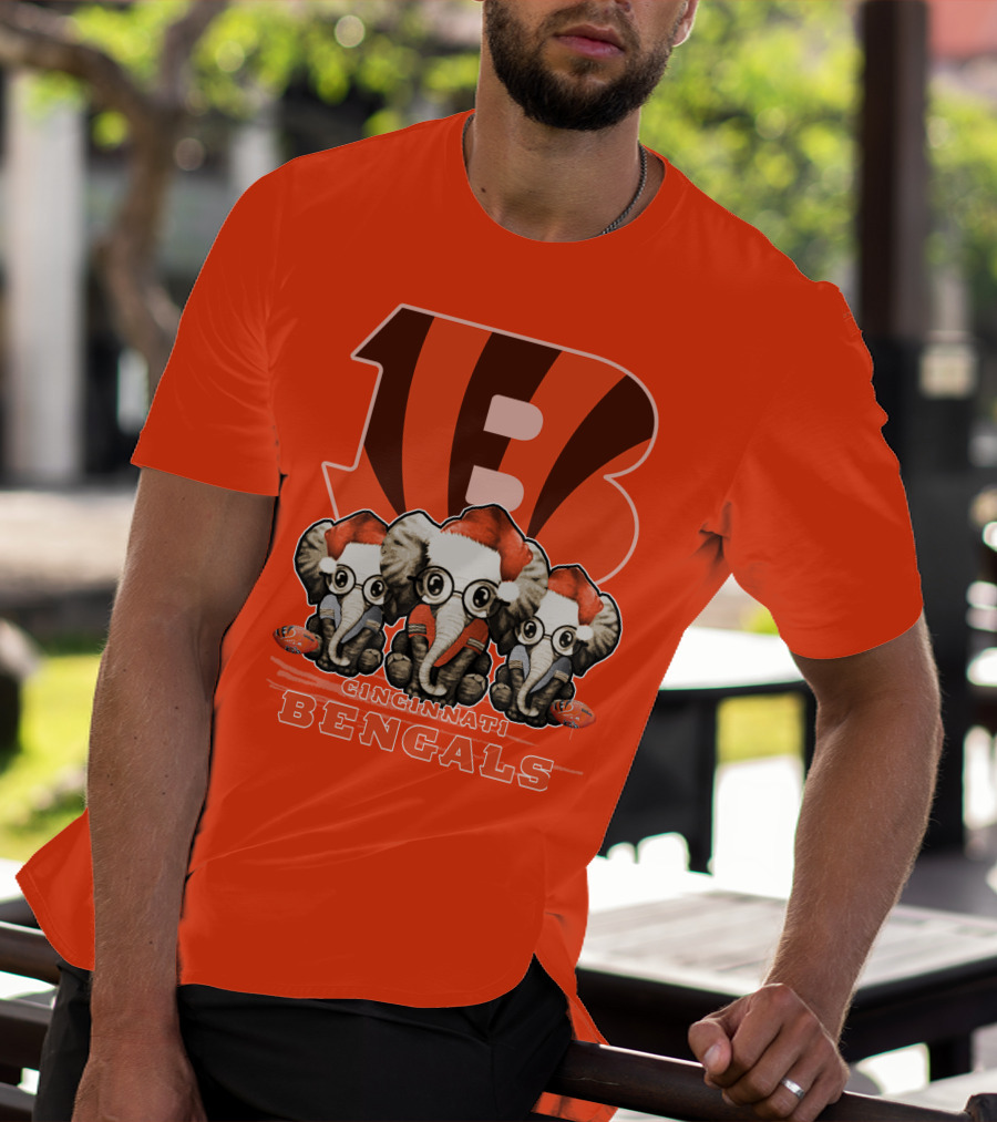 Cincinnati Bengals Xmas Elephants T-Shirt