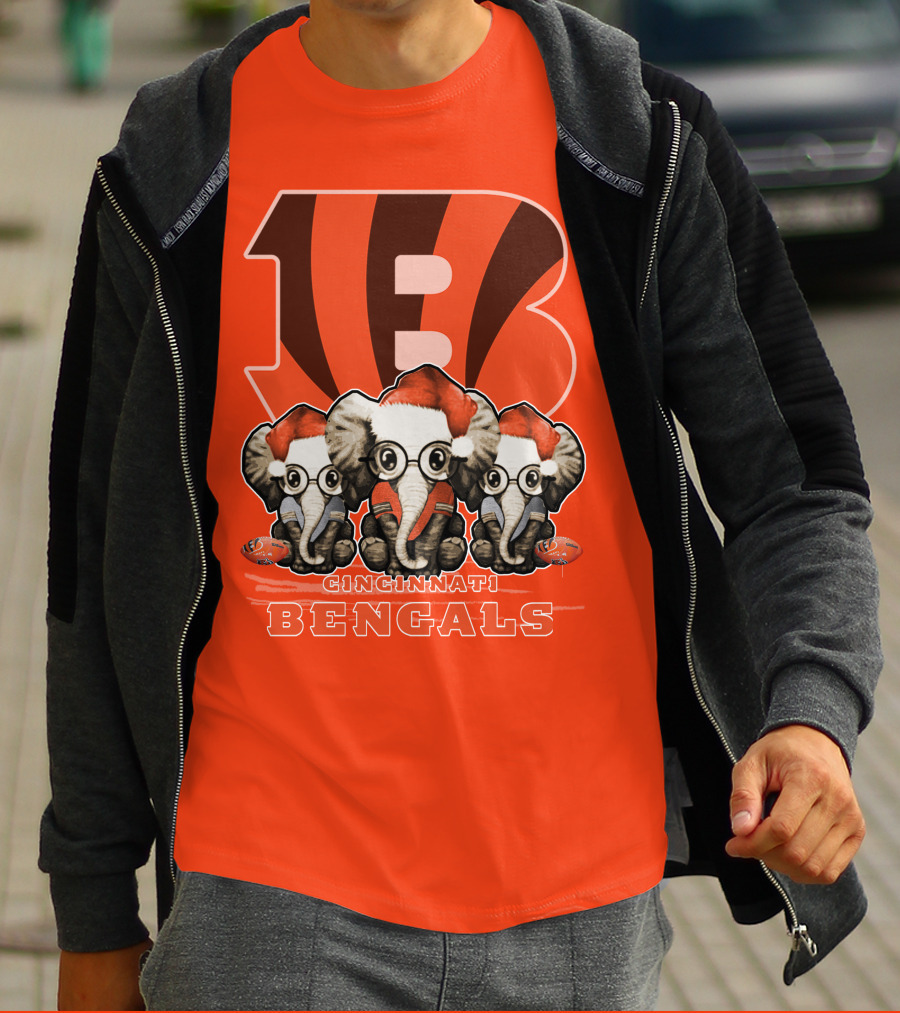Cincinnati Bengals Xmas Elephants T-Shirt
