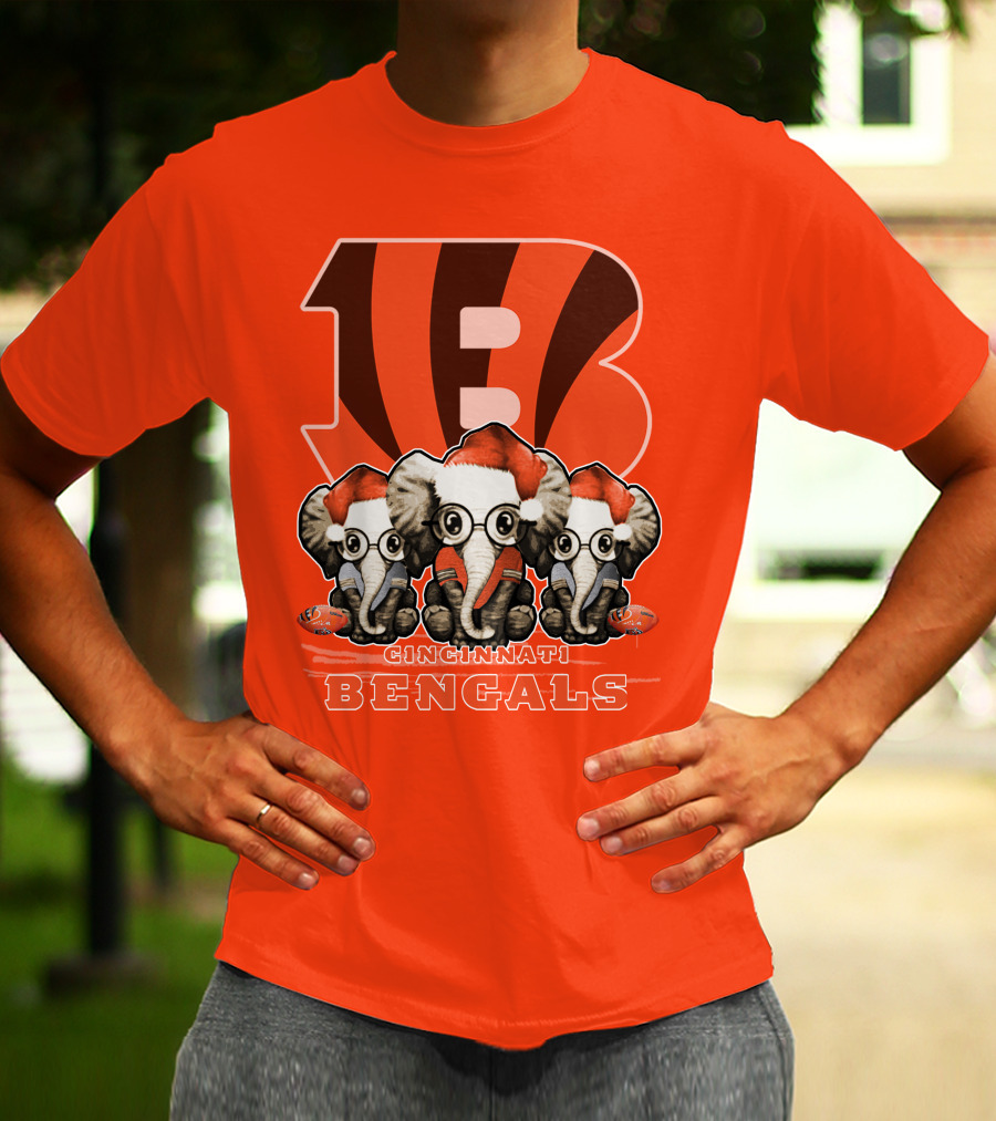 Cincinnati Bengals Xmas Elephants T-Shirt