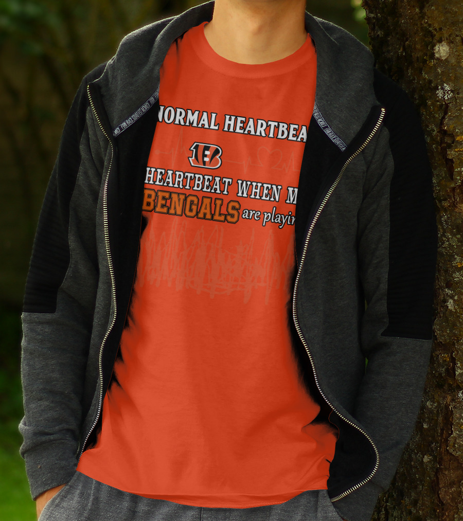 Normal Heartbeat Heartbeat When My Bengals Are Playing T-Shirt