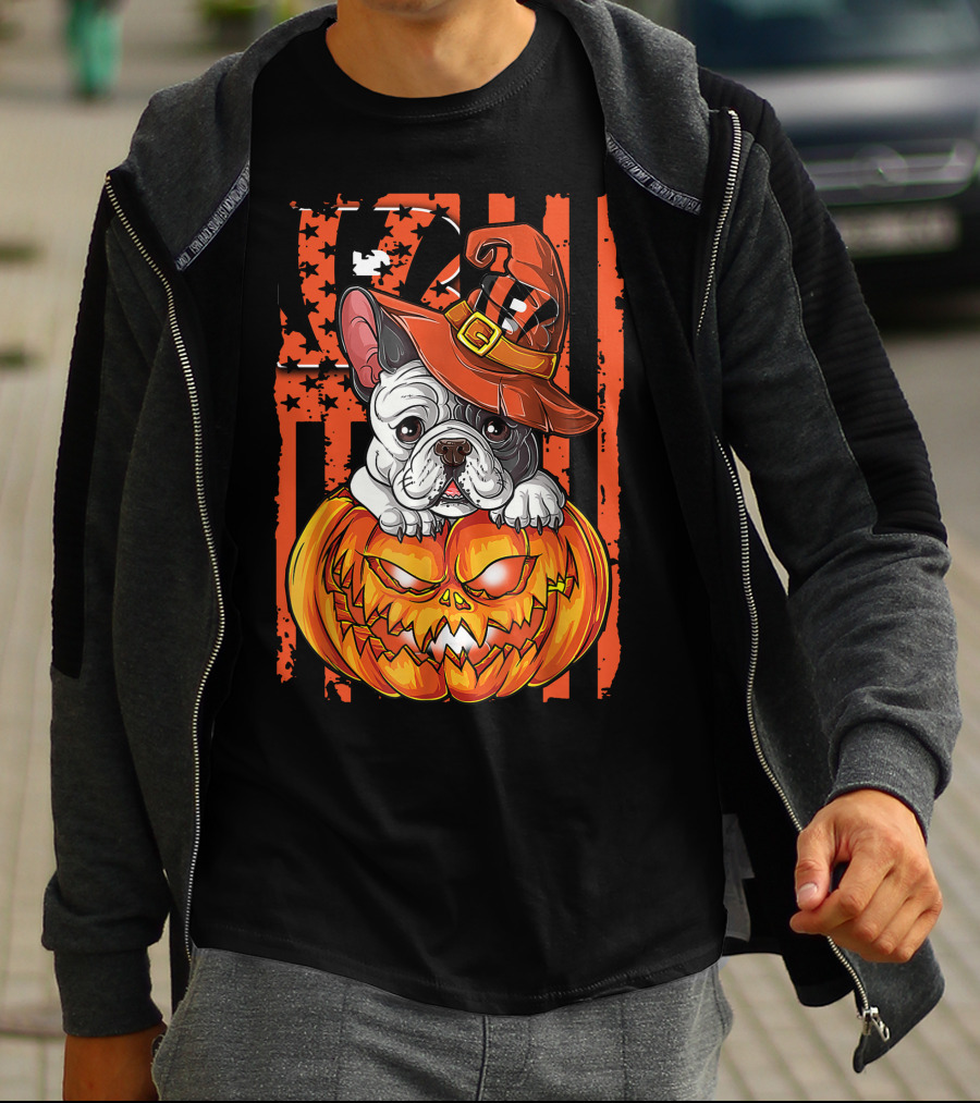 Cincinnati Bengals Bulldog Halloween Pumpkin T-Shirt