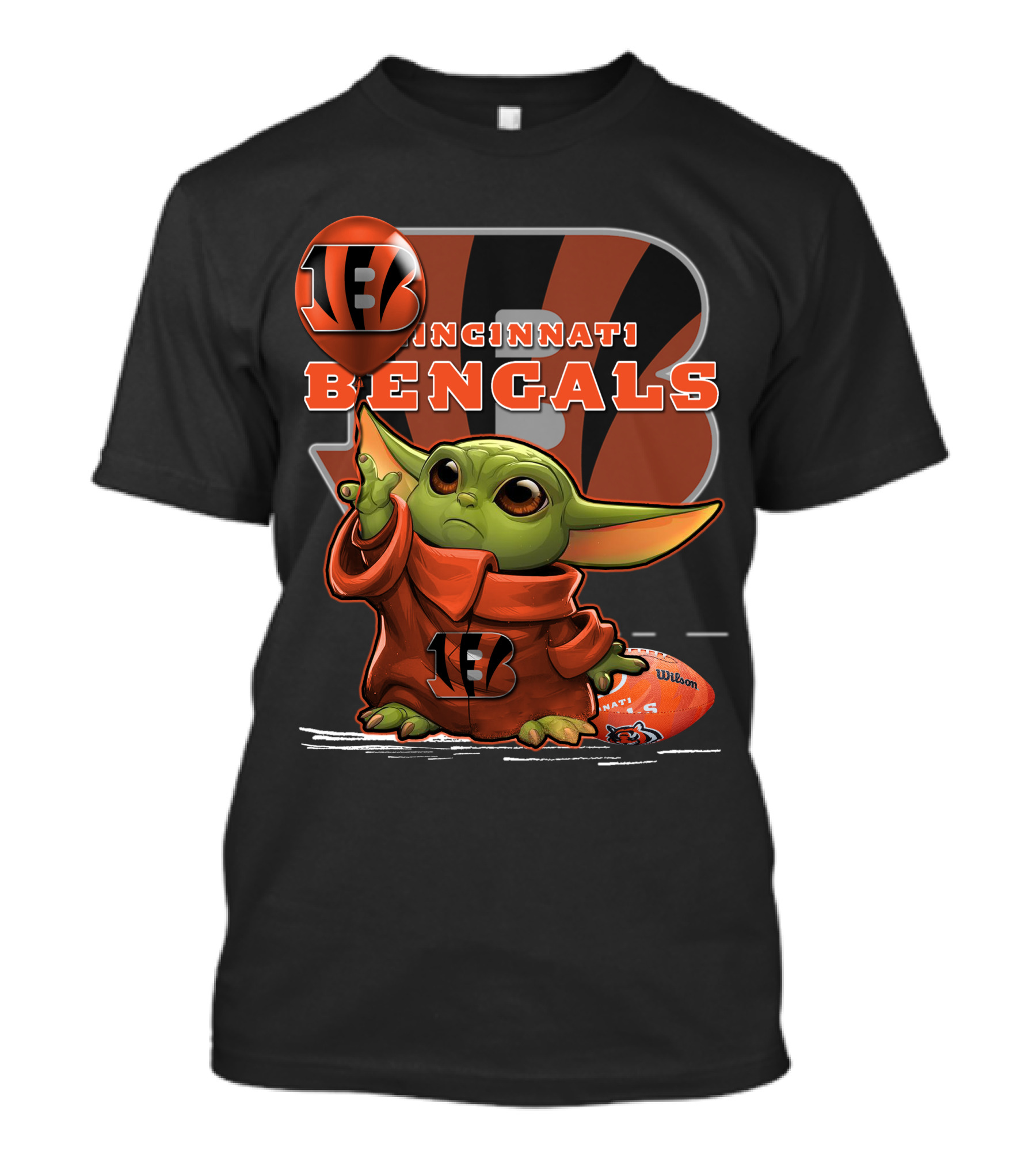 Yoda Cincinnati Bengals Wilson Football T-Shirt