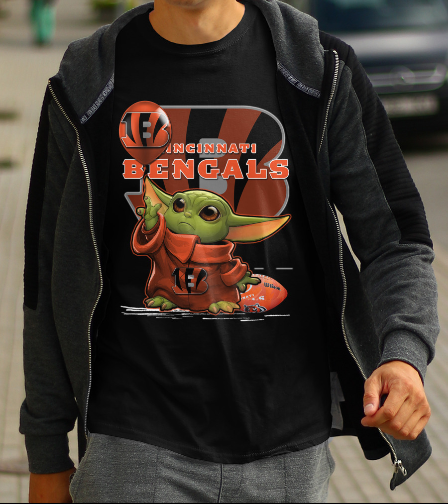 Yoda Cincinnati Bengals Wilson Football T-Shirt