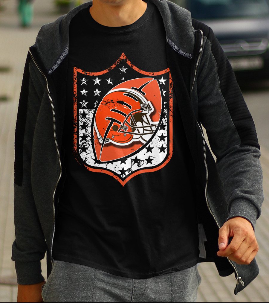 Cleveland Browns Helmet Stars And Stripes T-Shirt