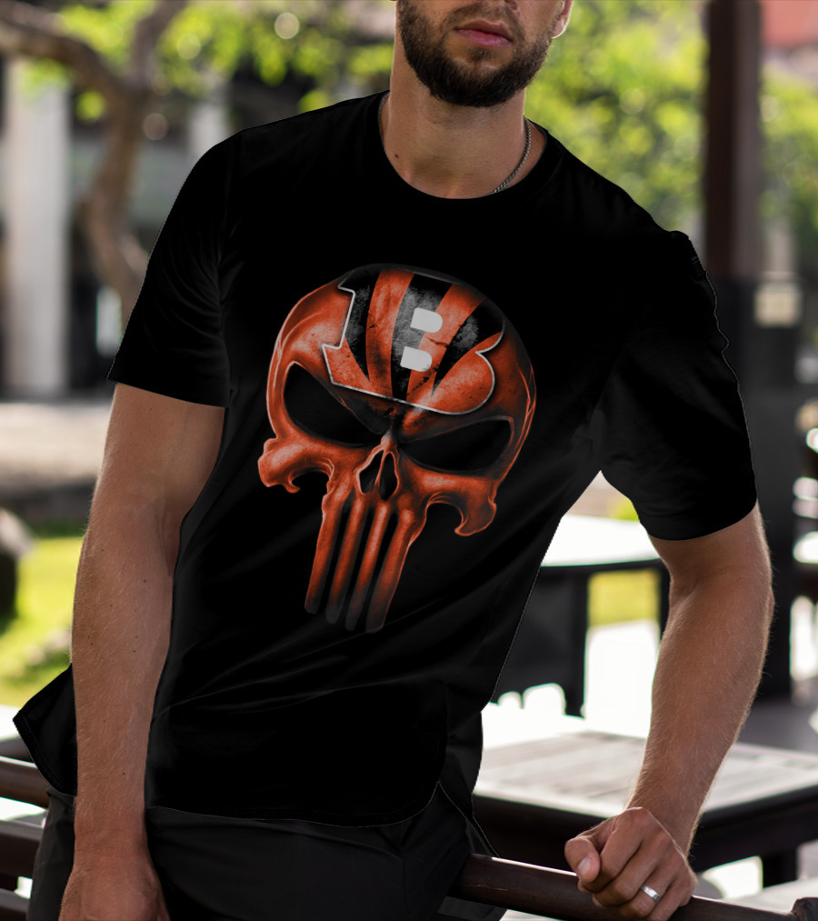 CINCINNATI BENGALS Skull B T-Shirt