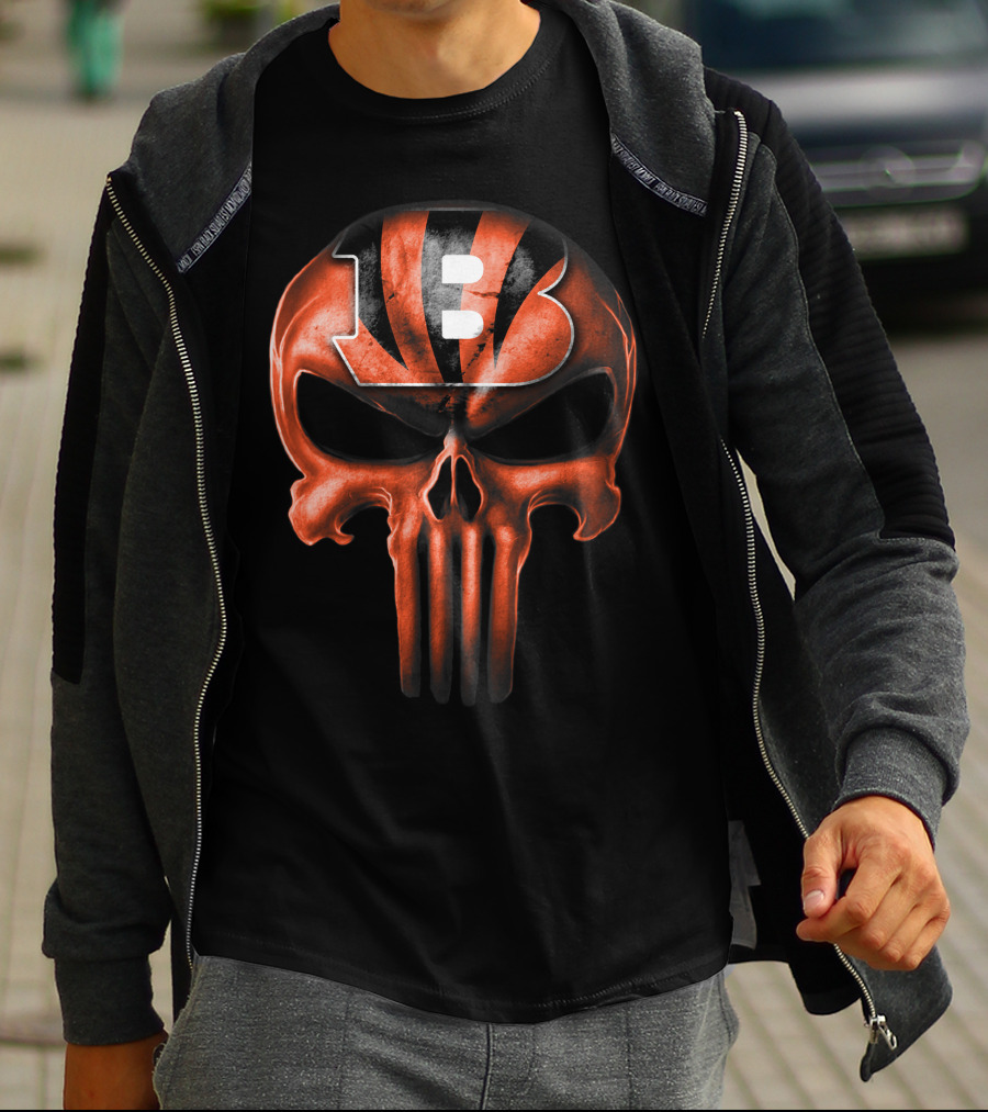 CINCINNATI BENGALS Skull B T-Shirt