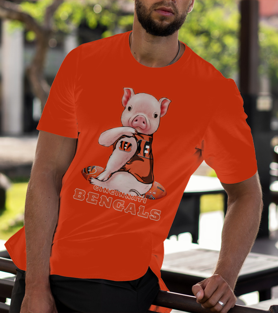 Cincinnati Bengals Pig With Football T-Shirt