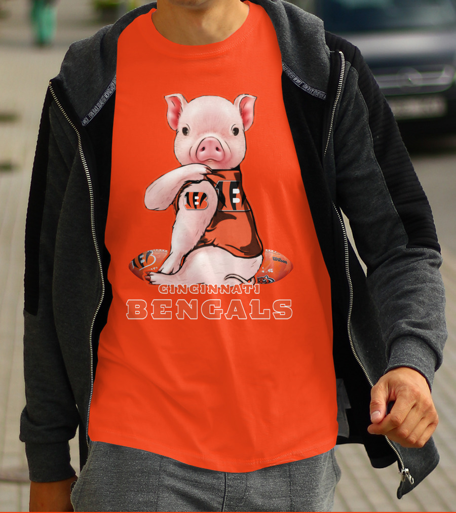 Cincinnati Bengals Pig With Football T-Shirt