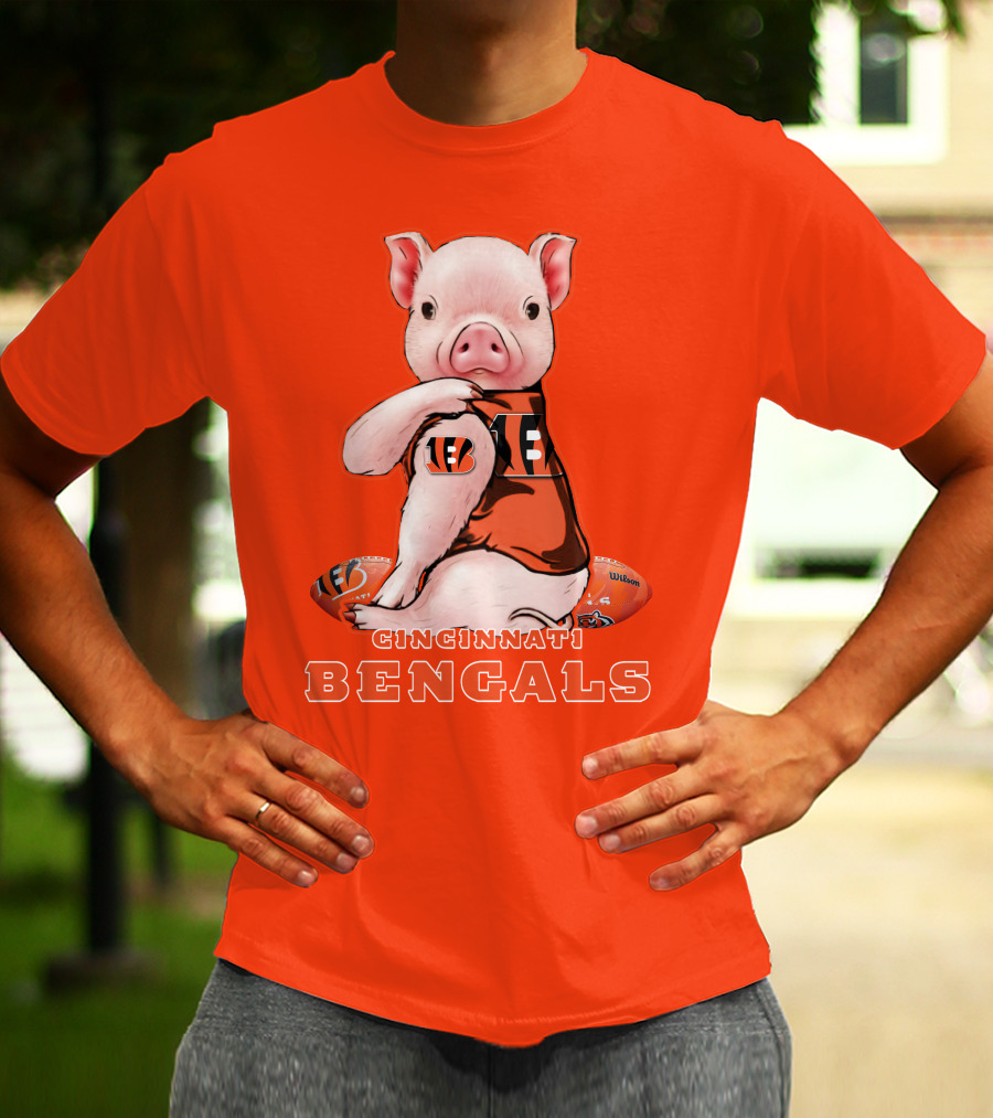 Cincinnati Bengals Pig With Football T-Shirt