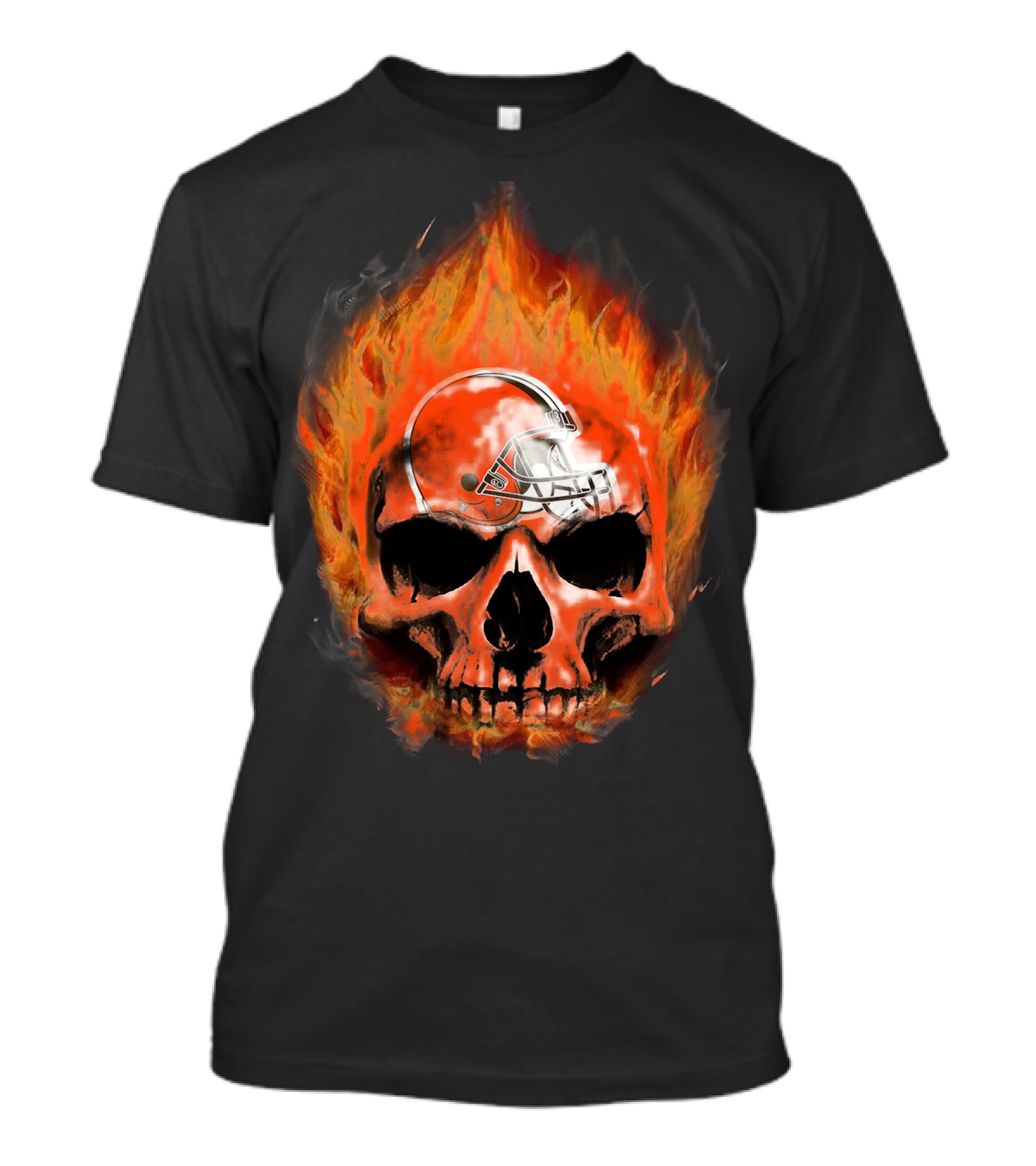 Cleveland Browns Skull In Flames 35 T-Shirt