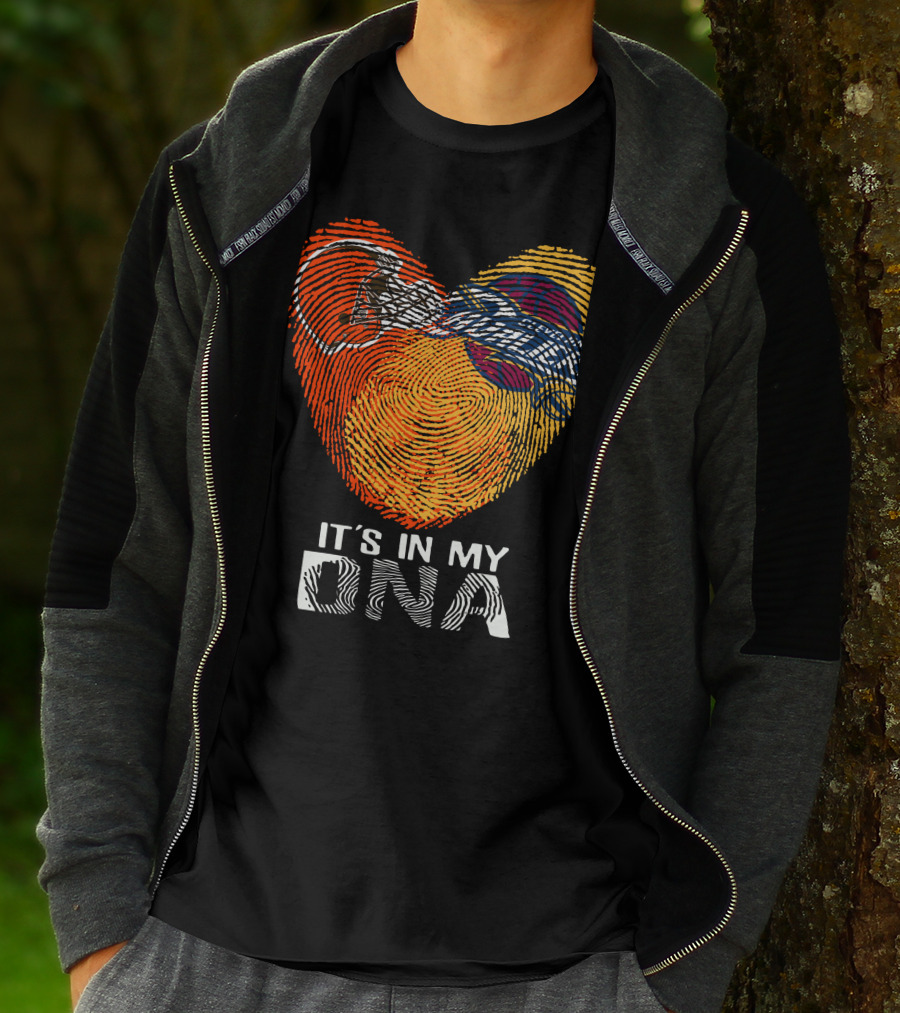 Cleveland Browns It's In My Dna Fingerprint Heart Helmet T-Shirt