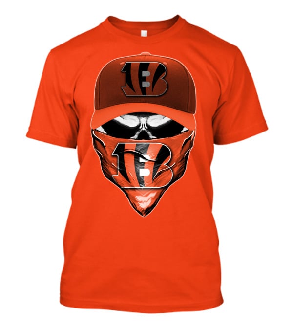 Cincinnati Bengals Skull Mask V6 T-Shirt