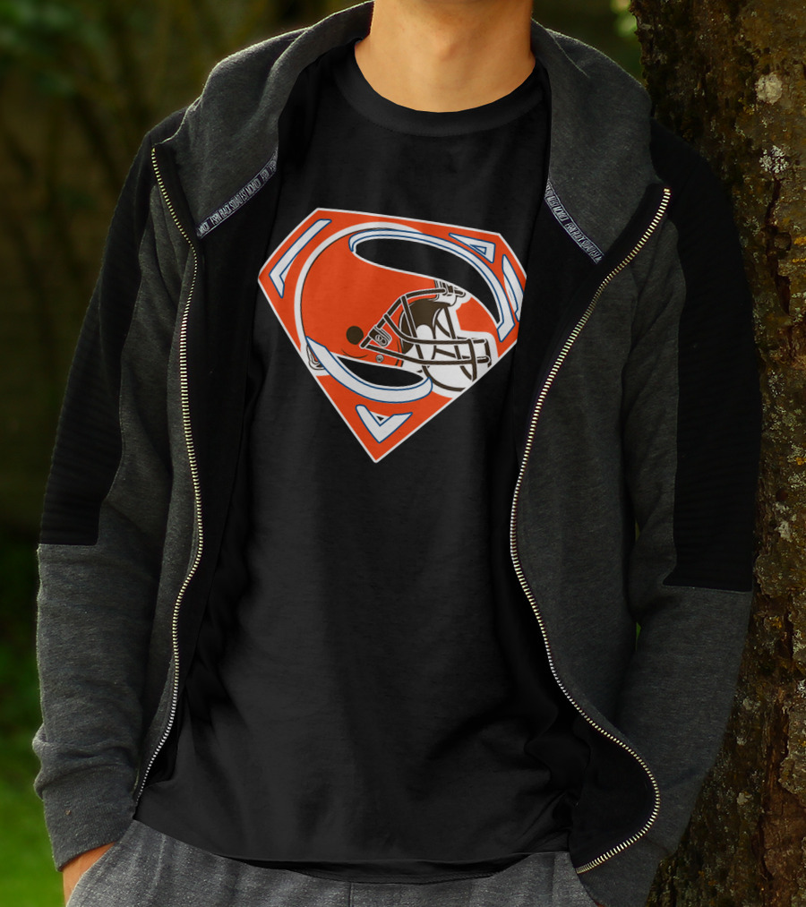 Cleveland Browns Helmet Superman Logo 72 T-Shirt