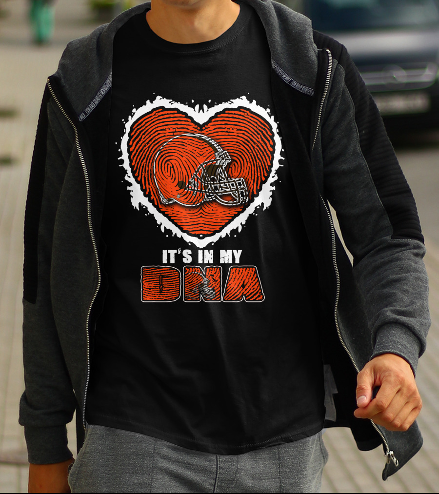 It's In My DNA Cleveland Browns Heart Helmet T-Shirt