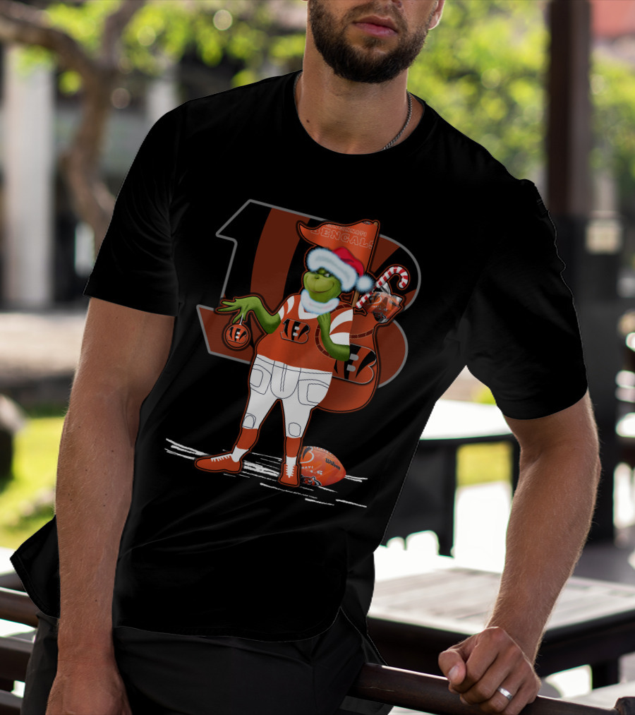 Grinchxmas Cincinnati Bengals Football Holiday Santa Hat T-Shirt