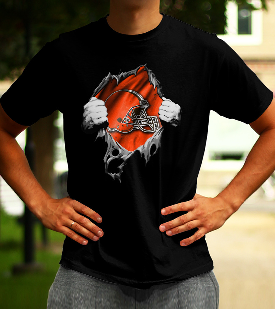 Torn Cleveland Browns Football Helmet Revealed T-Shirt