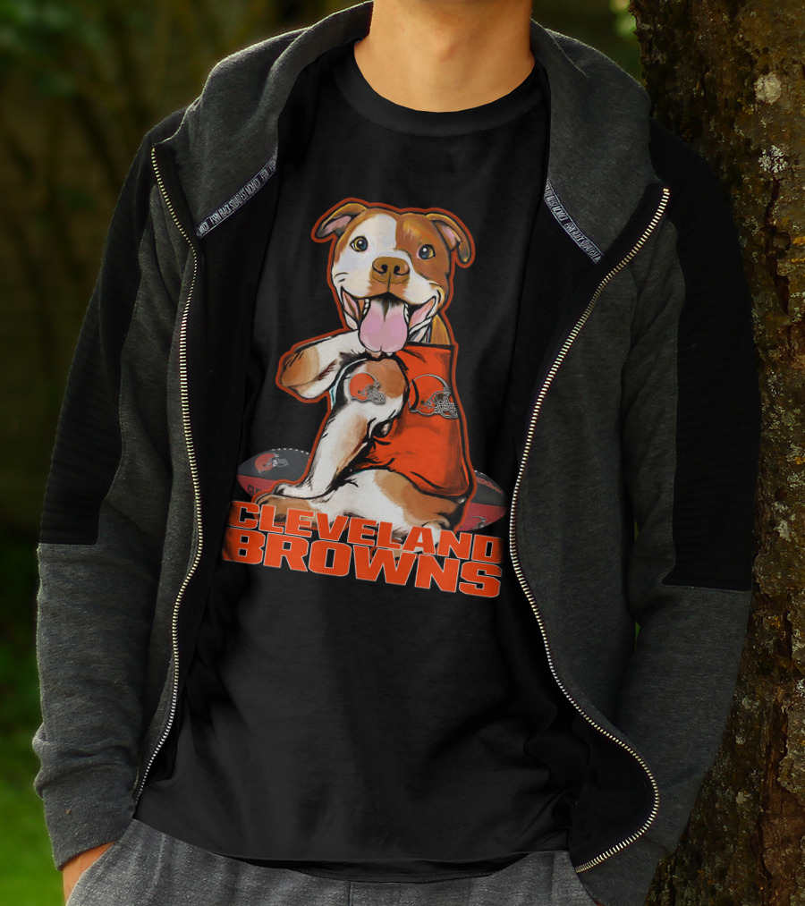 Cleveland Browns Pitbull Football Fan T-Shirt