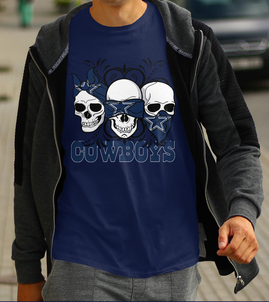 Cowboys Three Skulls Bandana Stars T-Shirt