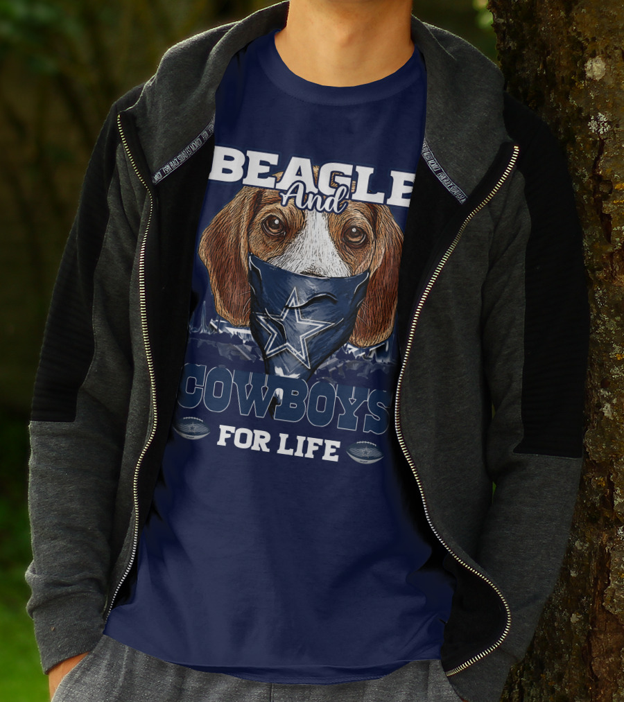 BEAGLE AND COWBOYS FOR LIFE DALLAS COWBOYS T-Shirt