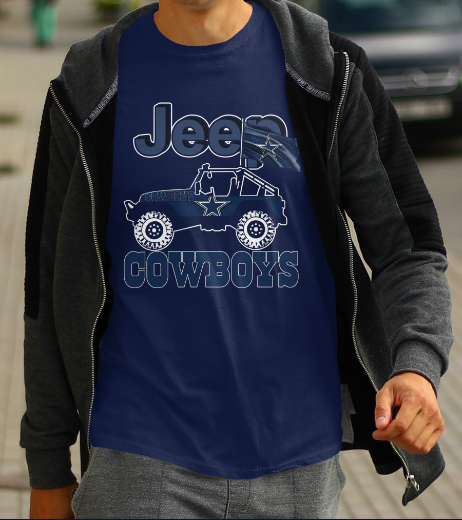 Jeep Dallas Cowboys Star Logo Off-Road Vehicle Fan Gear T-Shirt