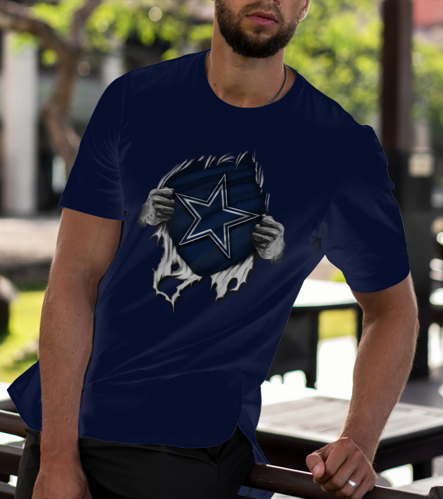 Dallas Cowboys Star Torn Rip Reveal T-Shirt