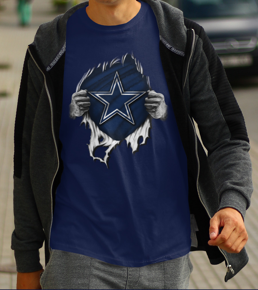 Dallas Cowboys Star Torn Rip Reveal T-Shirt