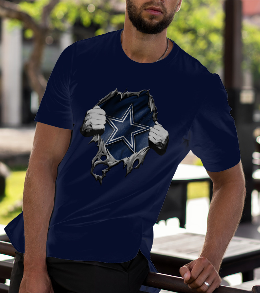 Torn DALLAS COWBOYS Star Logo Reveal T-Shirt