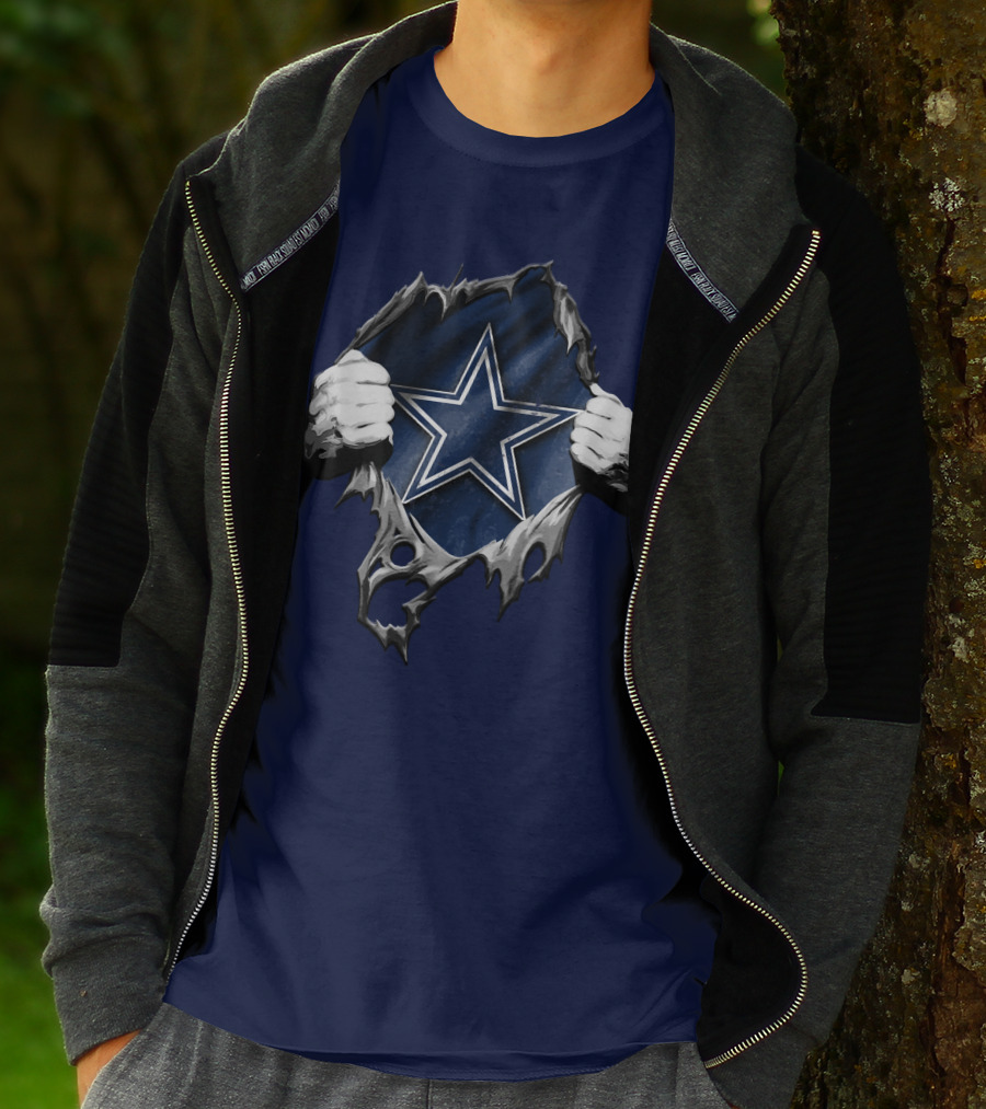 Torn DALLAS COWBOYS Star Logo Reveal T-Shirt